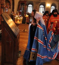 В праздник святых мучеников Флора и Лавра митрополит Ростислав совершил Литургию в Богородице-Алексиевском монастыре