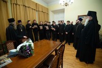 Преподаватели и студенты Томской духовной семинарии поздравили митрополита Ростислава с Рождеством Христовым